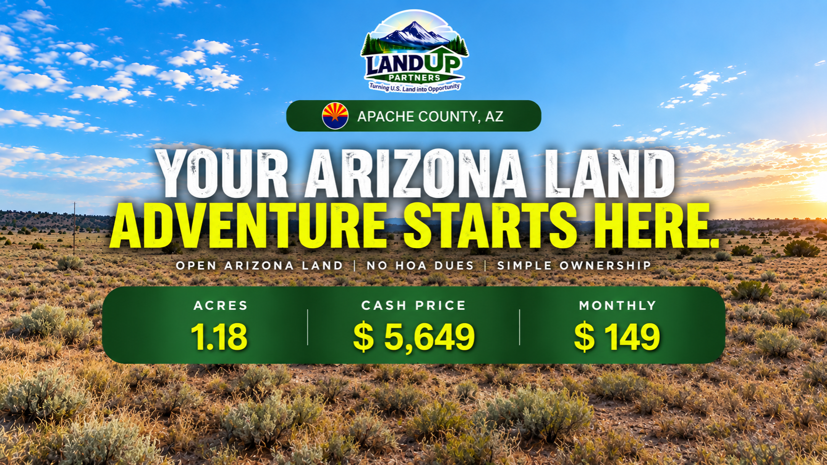 Sample photo, not this parcel, 1.18 acre parcel in Apache County